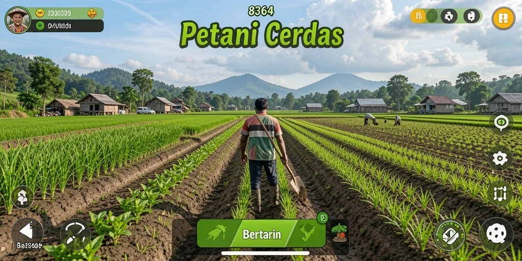 Antarmuka game Bertani 8364 yang menarik dan interaktif.