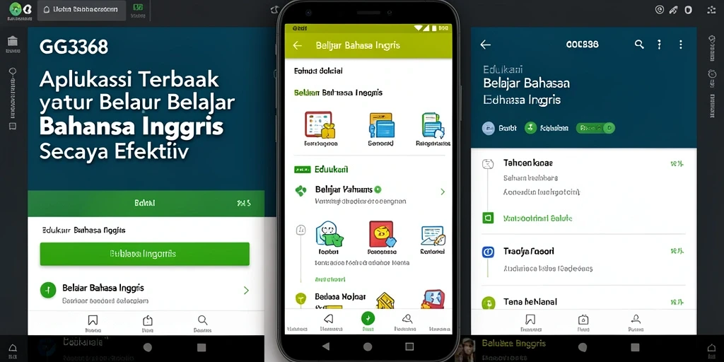 Tampilan antarmuka aplikasi GG368 untuk Belajar Bahasa Inggris yang menarik dan interaktif.