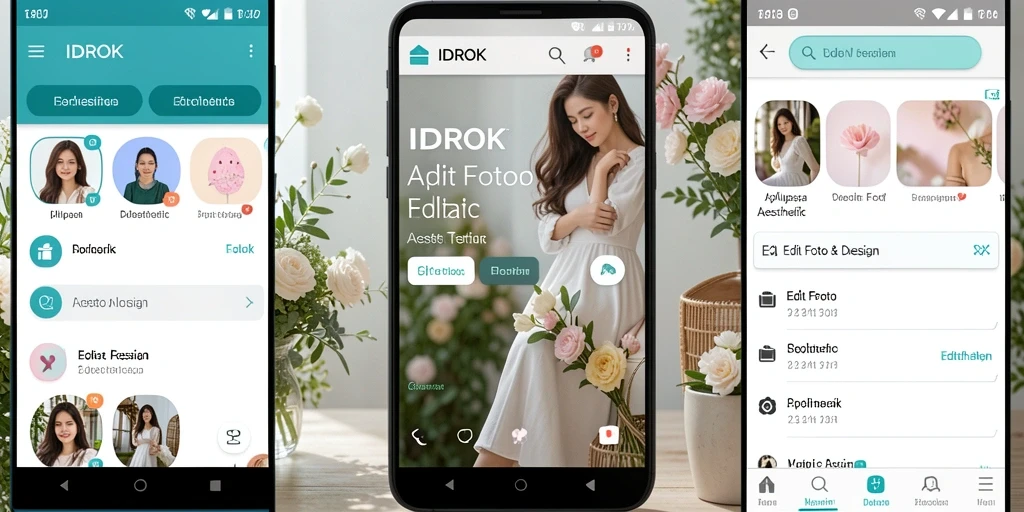 Screenshot aplikasi IDROK menunjukkan antarmuka pengeditan yang sederhana dan efektif.