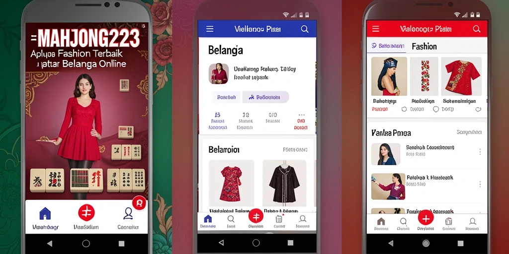Tampilan antarmuka aplikasi MAHJONG222 dengan pilihan fashion yang menarik.