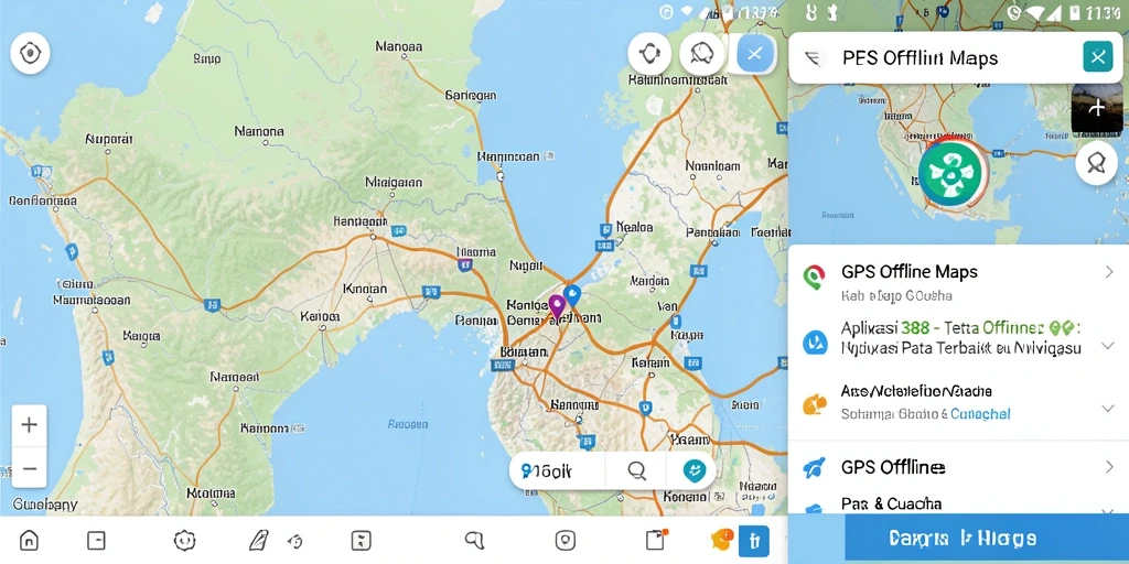 Antarmuka utama PETIR388 menampilkan peta offline yang responsif dan informatif.