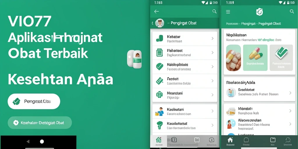 Antarmuka pengguna VIO77 menampilkan fitur pengingat obat dengan jelas.